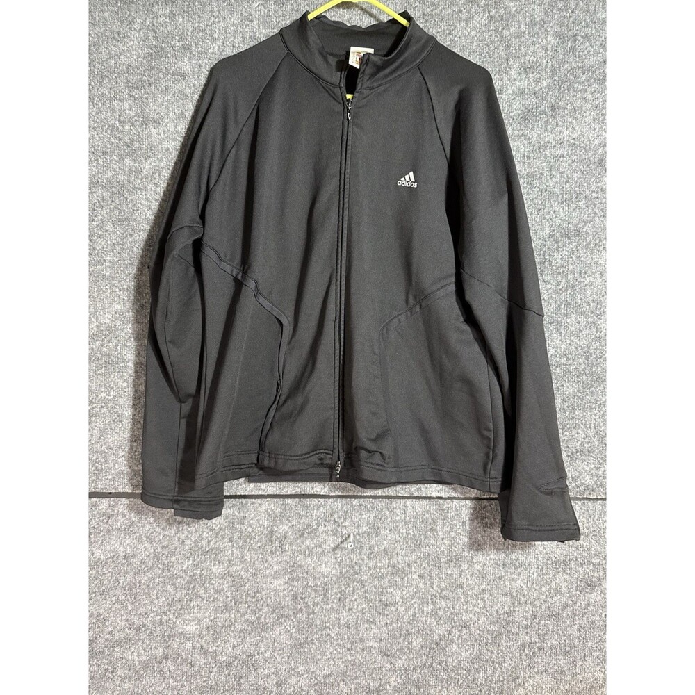 Adidas Men’s XL Black Track Jacket – Full Zip – Classic 3‑Stripes-